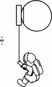 Brilagi - Aplica de perete pentru copii ASTRO 1xE14/15W/230V, albă