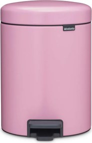 Cos de gunoi cu pedala Brabantia NewIcon 1010439, 5 l, Inchidere usoara, Baza antiderapanta, Roz