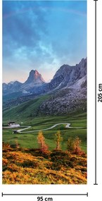 Fototapet pentru ușă - Curcubeu peste stânci (95x205cm)