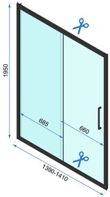 Ușă pentru dus Rapid Slide sticla securizata – 140×195 cm