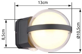Aplică LED de exterior Globo 34157 ILLI LED/12W/230V IP54 negru