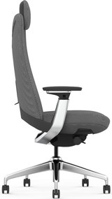 Scaun Ergonomic Premium cu Tetieră Reglabilă, Suport Lombar Ajustabil, Cotiere 3D, Mecanism Multifuncțional și Bază din Aluminiu, Gri