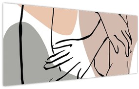 Tablou - Femeie corp linie de artă N⁰2 (120x50 cm)