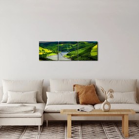Tablou - Peisaj verde (cu ceas) (90x30 cm)