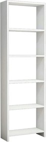 Biblioteca NEW, alb, PAL melaminat, 50x20x160 cm