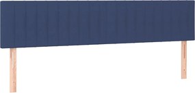 vidaXL Tăblii de pat, albastru, 200x5x78/88 cm, textil