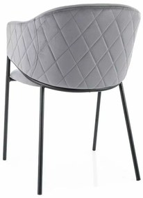 Scaun de bucătărie Serilda Velvet, gri / negru