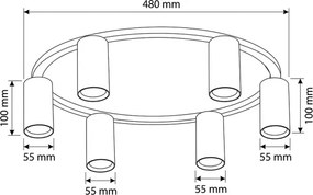 Brilagi - LED RGBW plafonieră dimmabilă SELE 6xGU10/6,5W/230V bej