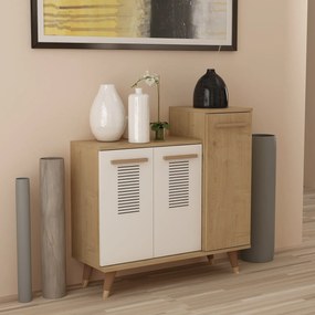 Comodă pentru pantofi Asimo - Sapphire Oak, White