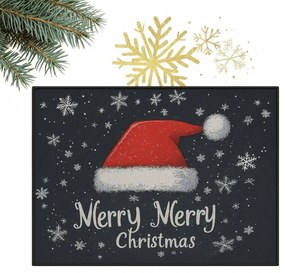 Covoras de Craciun SANTA STEP 60x90 cm, negru
