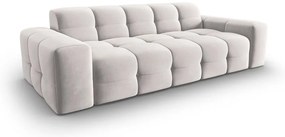 Canapea gri deschis cu tapițerie din catifea 222 cm Kendal – Micadoni Home