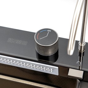 Chiuvetă multifuncțională Catania din oțel inoxidabil cu baterie digitală