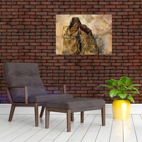 Tablou pe sticlă - Vincent van Gogh, Shoes, reproducere (70x50 cm)