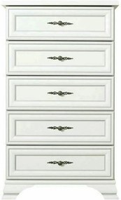 Comoda sertare alb IDENTO, PAL/MDF, 65x45x110 cm