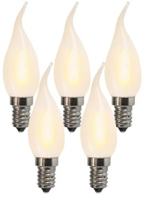 Set de 5 becuri LED cu filament mat E14 BXS35 1W 100 Lumeni 2200K