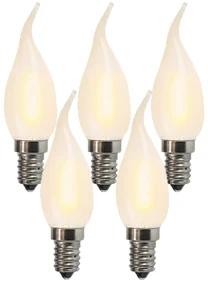 Set de 5 becuri LED cu filament mat E14 BXS35 1W 100 Lumeni 2200K
