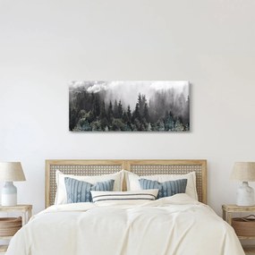 Tablou - Pădure cu elemente ilustrate (120x50 cm)