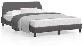 Cadru de pat cu tăblie, gri, 120x200 cm, piele ecologică