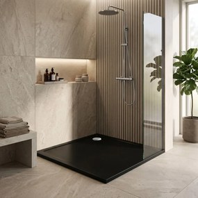 Cada pentru dus din acril Rea Savoy negru 80x80