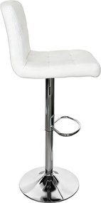Scaun de bar, piele ecologică albă/crom, KANDY 2 NEW