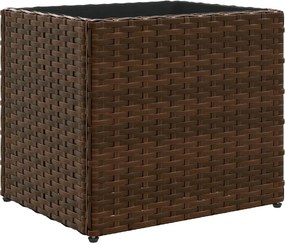 vidaXL Jardinieră de grădină, maro, 36x30x32 cm, poliratan