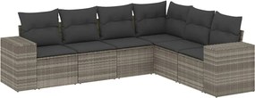 vidaXL Set canapele de grădină cu perne, 6 piese gri deschis poliratan