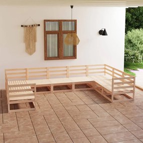 3076259 vidaXL Set mobilier de grădină, 9 piese, lemn masiv de pin