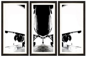 Tablou 3 piese Framed Art Aircraft Silhouette