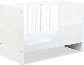 Pătuț lemn masiv alb pentru bebeluși Amelie II 120×60 cm /Stejar - Stejar deschis, Nu