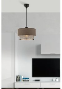 Lampă suspendată pe cablu ECHO 1xE27/60W/230V maro/gri