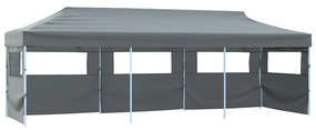 vidaXL Cort petrecere pliabil cu 5 pereți laterali, antracit, 870x291x315 cm