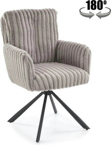 Scaun K572, gri - Vito 07, blana articiala/otel, 62x68x93 cm