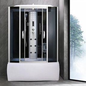 Cadă de baie cu hidromasaj Emilia 150 cu electronică, neagră