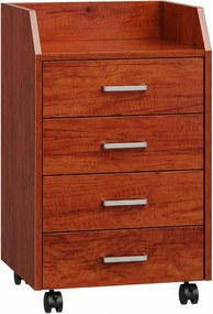 Vinsetto Comodă de birou pe roți Comodă de birou cu 4 sertare Archivator mobil pentru studiu 40x36x65 cm Maro | Aosom Romania