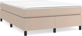 vidaXL Pat box spring cu saltea, cappuccino, 160x200cm piele ecologică
