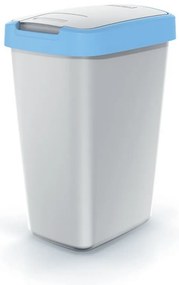 Coș de gunoi cu capac colorat, 12 l, albastru/gri