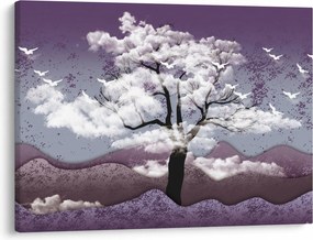 Tablou - Copac în nori (70x50 cm)