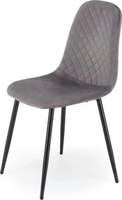 Scaun K608, gri, stofa catifelata/metal, 45x52x88 cm