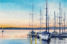 Tablou - Plimbare cu barca, aquarel (90x60 cm)