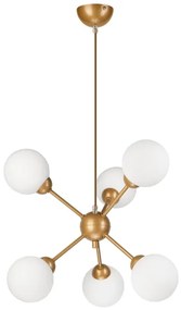 Lustră pe tijă RUBBY BALL 6xG9/5W/230V auriu