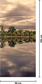 Fototapet pentru ușă - Copaci și lac (95x205cm)