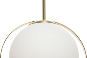 Lustra din sticla/fier Nadja Small alba/aurie , un bec