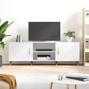 829078 vidaXL Comodă TV, alb extralucios, 150x30x50 cm, lemn compozit