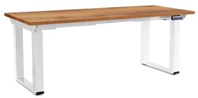 Masă înălțime reglabilă OfficeTech Strong 180 x 80 cm, picioare albe, stejar auriu