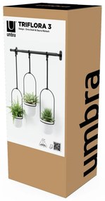 Ghivece decorative 3 buc. din plastic pentru ierburi aromatice/de agățat / de perete ø 7,5 cm Triflora – Umbra