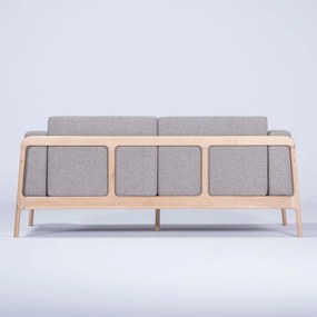 Canapea cu structură din lemn de stejar Gazzda Fawn, 180 cm, gri