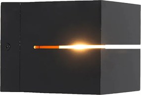 Lampă de perete inteligentă neagră cu auriu 9.7 cm cu WiFi G9 - Transfer Groove