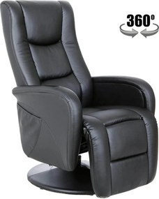 Fotoliu recliner PULSAR, negru, piele ecologica/metal, 68x85/135x85/10