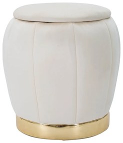 Taburet crem cu tapițerie din catifea Paris – Mauro Ferretti