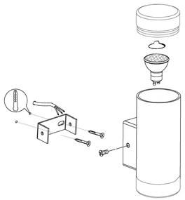 Eglo 92736 - Corp de iluminat perete exterior RIGA-LED GU10/2.5W/230V